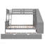 Lit simple superposé au dessus d'un lit double avec lit gigogne et bureau intégré, 3 tiroirs de rangement et tablette-1404340068