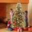 Lighted Artificial Christmas Tree with Snow Effect PVC/PE Pine Christmas Tree Realistic with Base-1177680603-1177680599