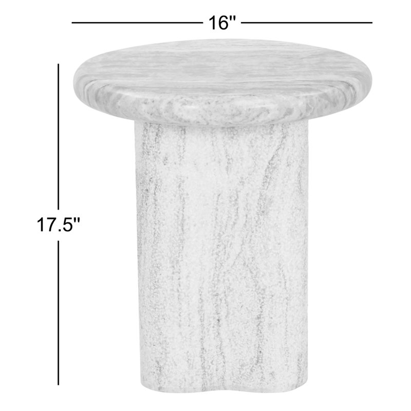 Waylie Small Marble End Table-River Grey Marble