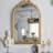 Arched Wall Mirror with Ornate Gold Frame-2029941517