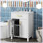 Ensemble de meuble-lavabo moderne avec lavabo en céramique