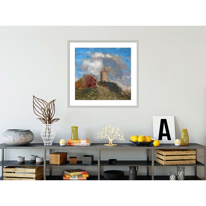 «Le Moulin a Vent» par Odilon Redon, impression giclée sur cadre, 33.5" H x 35.25" W