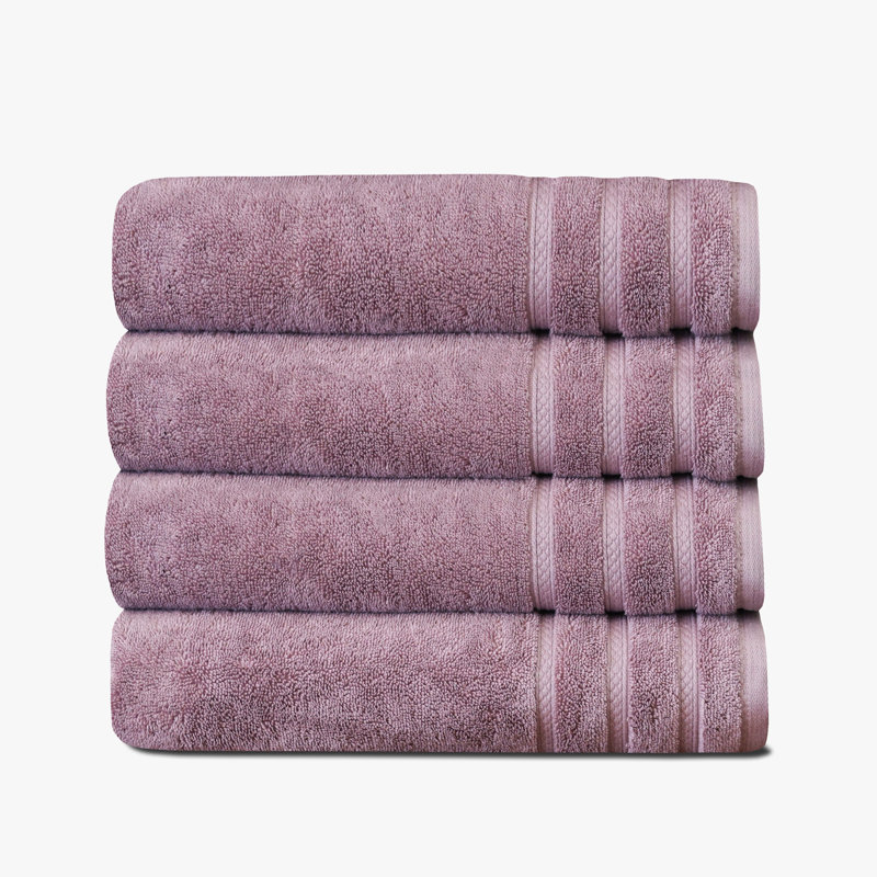 Ensemble de bain True Comfort, Mauve, Serviettes de bain - paquet de 4