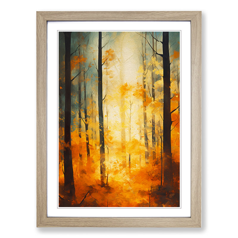 Forest Gestural No.2 - Framed Print, 46cm H x 34cm W, Oak Framed
