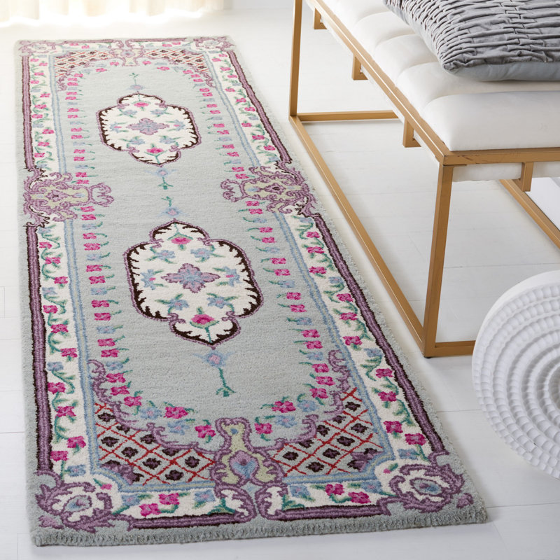 Cordel Hand Tufted Wool Floral Rug, Runner 2'3" x 8'