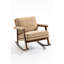 Chaise berçante de style Mid-Century rembourrée de velours doux, rembourrée de coton, fauteuil à assemblage rapide, rembourrage en éponge haute densité, petits espaces