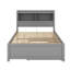 Lit plateforme double avec lit gigogne, tiroirs et port USB-411306441