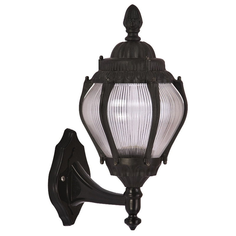 Outdoor Wall Lamp, Black ABS Body with Acrylic Cap, 15.7 x 7.9 inches | E27 Socket, Max 40W, IP65 Rated | Nostalgic American Traditional Design, Perfect for Patios & Gardens, Weather-Resistant & Stylish