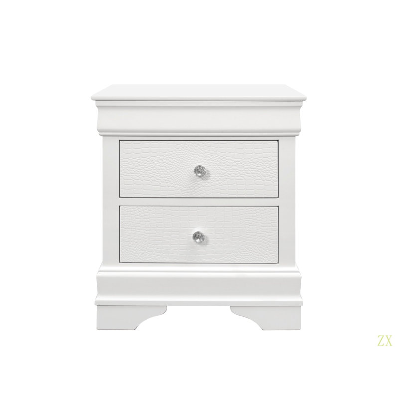Table de chevet en métal Shaker, Blanc