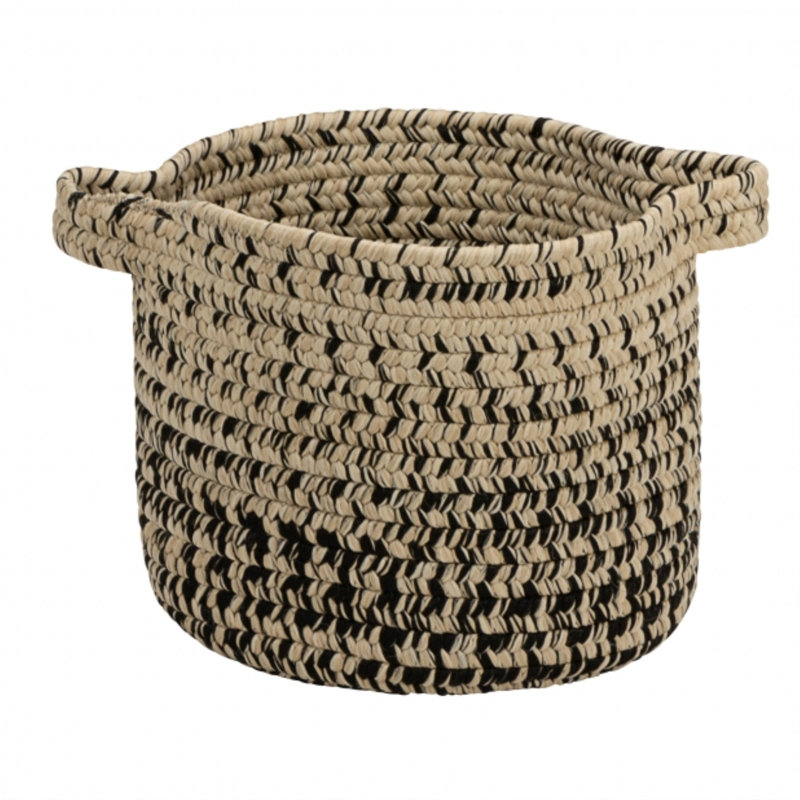 Panier en plastique Monet, H 14 po x l 14 po x P 15 po, Sable / Noir