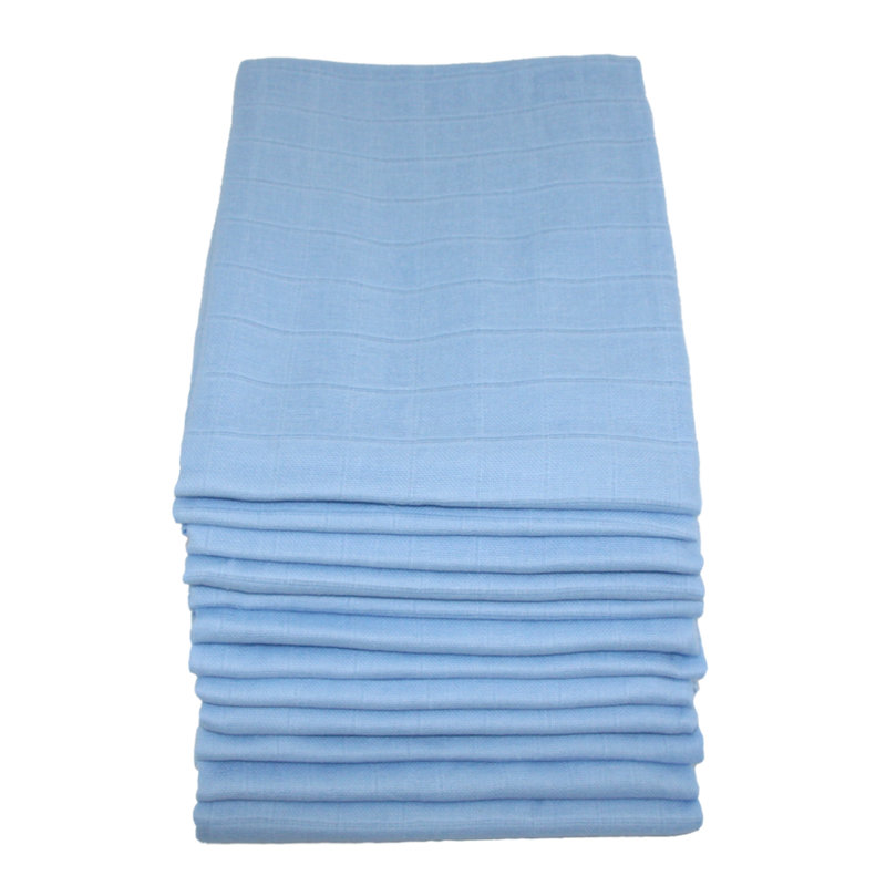 Nottingham MuslinZ 100% Cotton 12 - Piece Muslin Squares, Blue