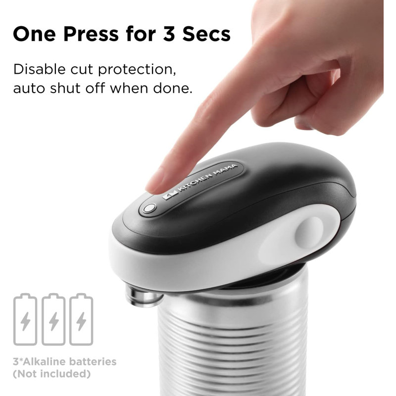 Compact Black and White Electric Can Opener