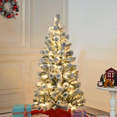 Arbre de Noël artificiel pré-éclairé enneigé