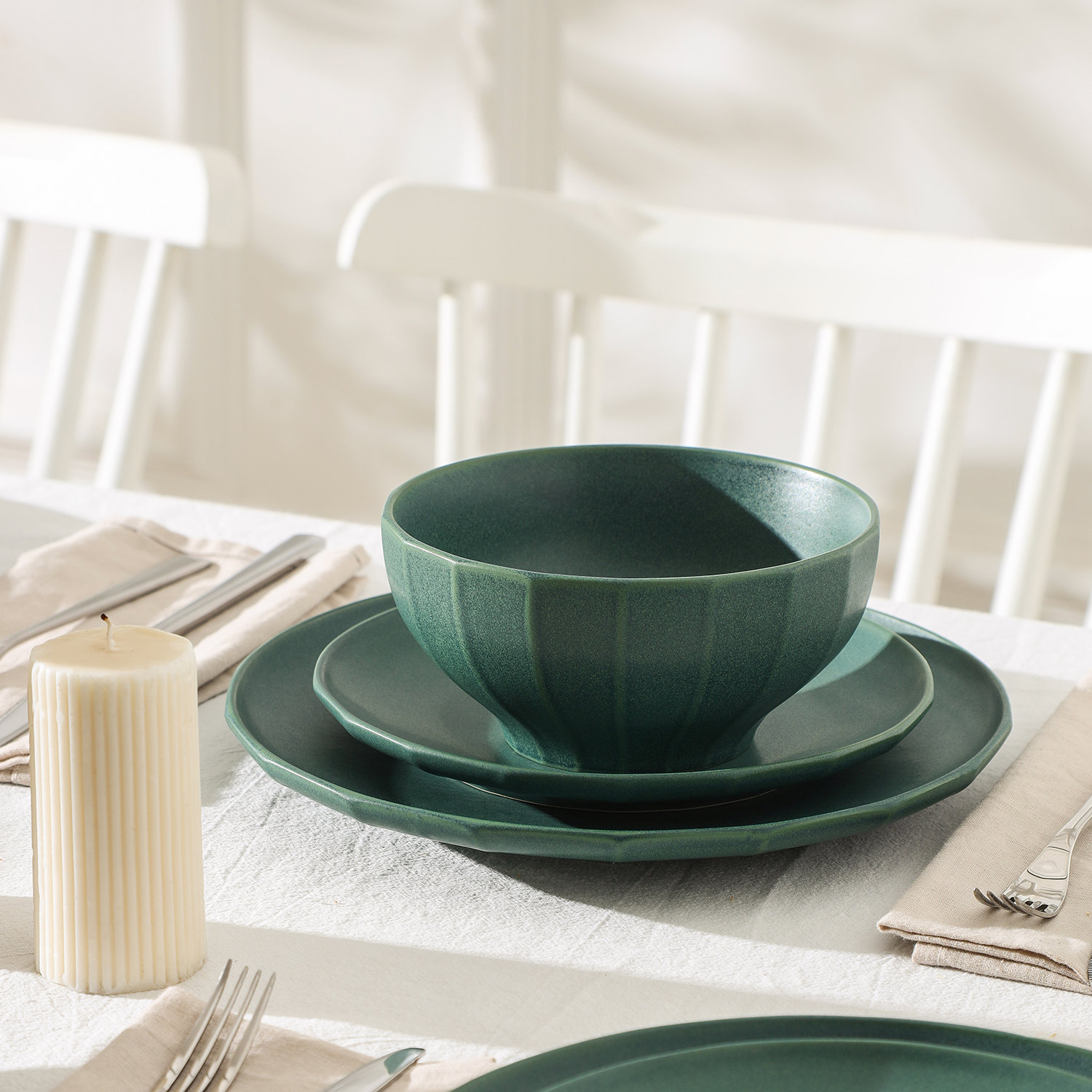 Rio Stoneware Cereal Bowl, Green