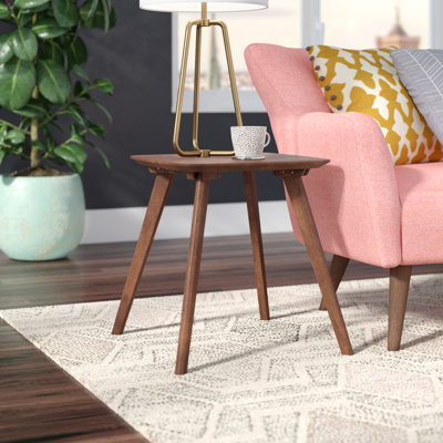 Danni-Lee 20" High Scandinavian End Table in Brown with a Curved Top