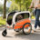 Remorque de vélo et poussette pliable 2 en 1 Aobei orange pour chien moyen ou grand, avec rideau imperméable
