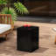 Table de bout noire, 14,54 po x 18 po, finition bois, convenant à un décor intérieur ou extérieur d'une hauteur de 18 po, aspect bois vieilli, mélange idéal