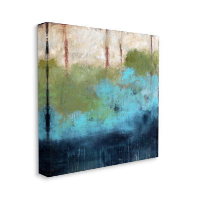Forest Floor River Abstraction Blue Green Brown XXL Stretched Canvas Wall Art By Judi Bagnato -  Stupell Industries, af-705_cn_17x17