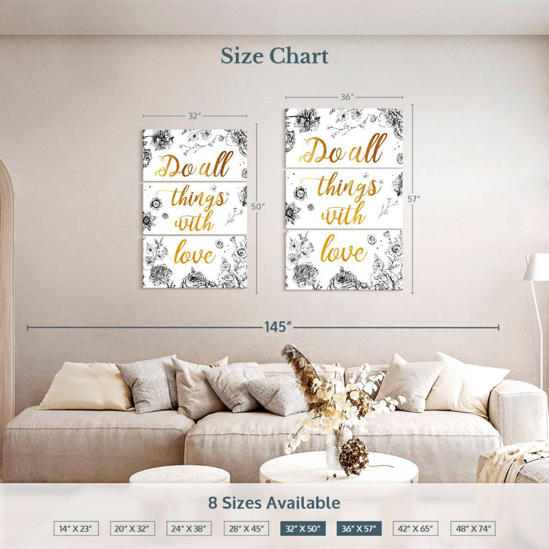Tergel Do All Things With Love, citation II, H 50 po x l 32 po
