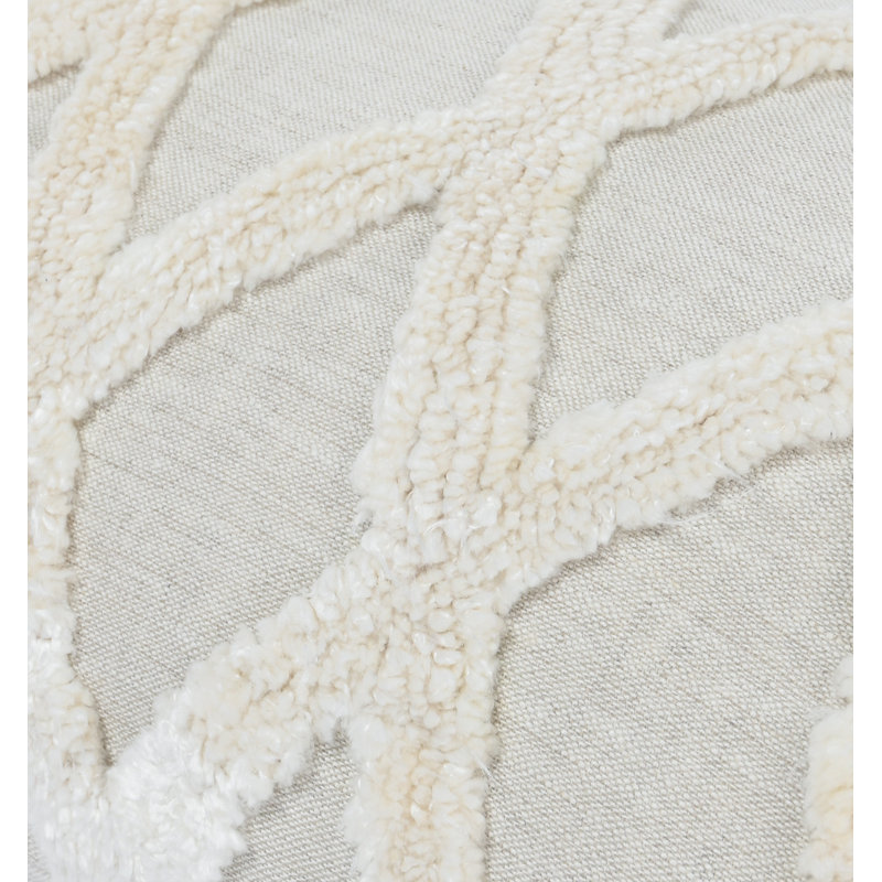 Evangeline Rectangular Pillow Cover & Insert, Natural/Ivory Geometric, 16" x 36"