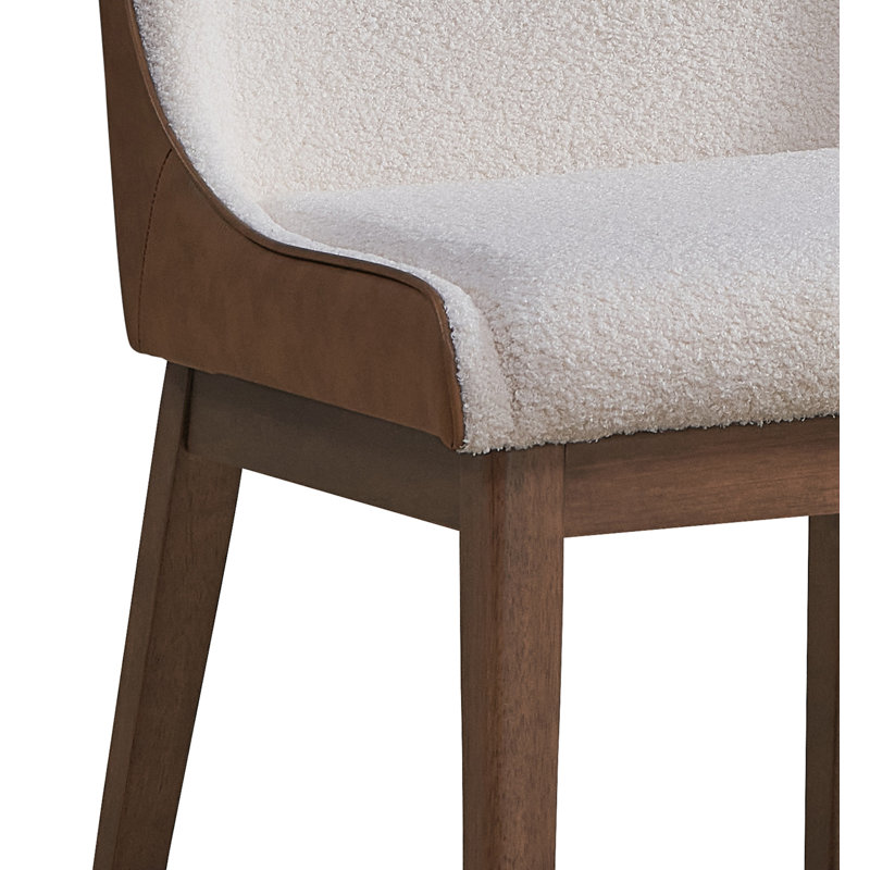 Ensemble de deux chaises d'appoint en velours brun et blanc