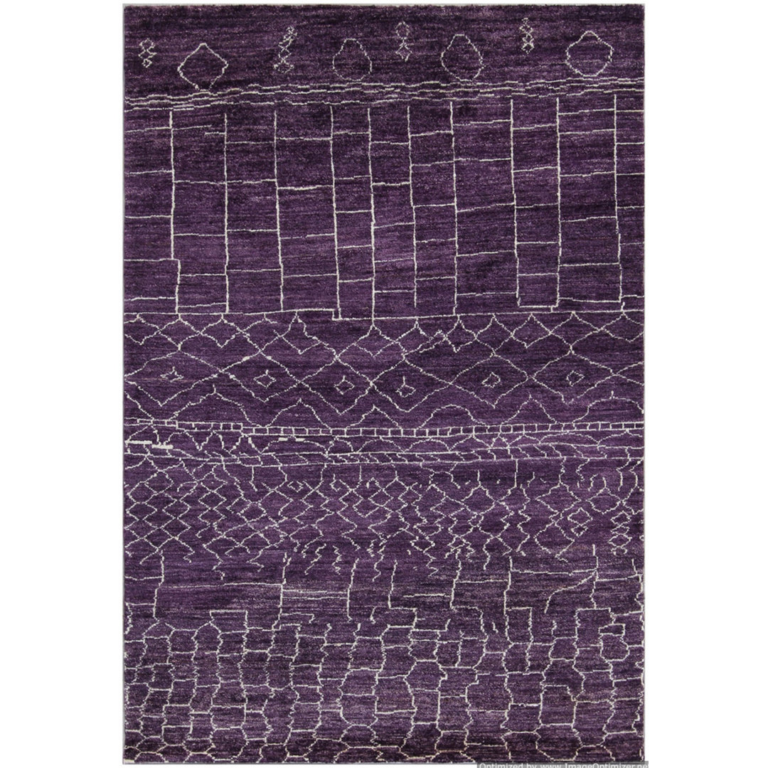 Geometric Hand Knotted 116cm X 173cm Area Rug