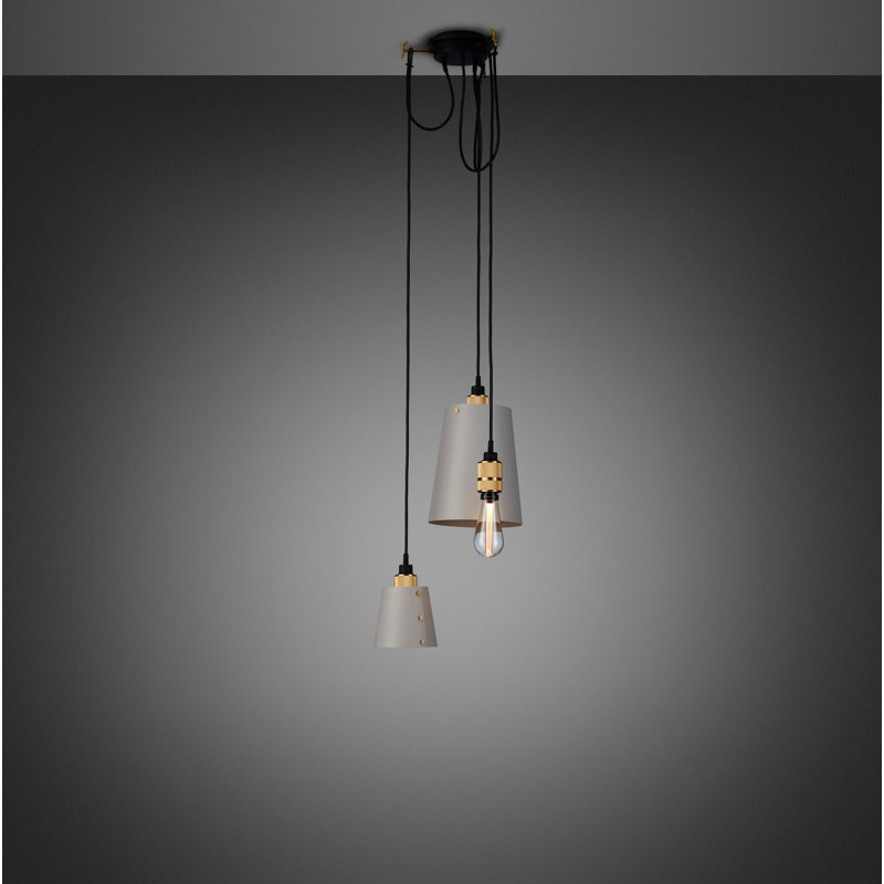 Cross Knurl 3 - Light Pendant, Stone, Brass