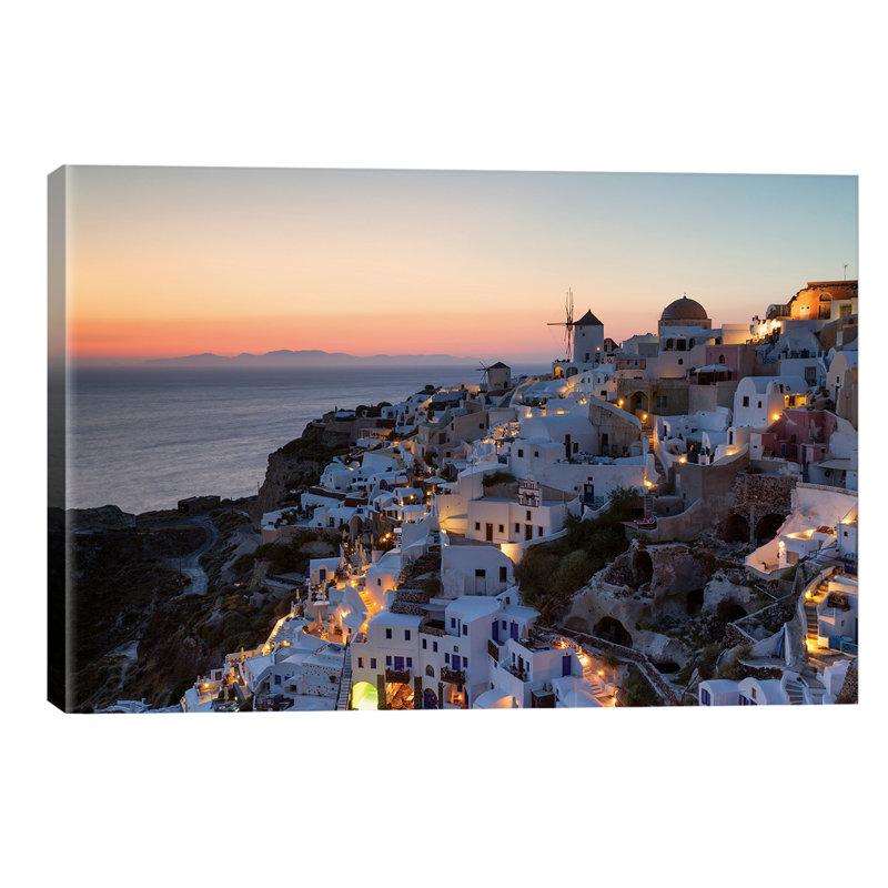 Romantic Sunset In Santorini by Matteo Colombo - Wrapped Canvas Print, 152.5 cm H x 101.5 cm W