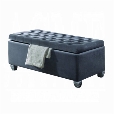 Rebekah Gray Fabric Bench W/Storage