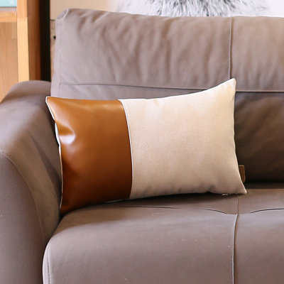 Housse et insert de coussin en similicuir bohémien
