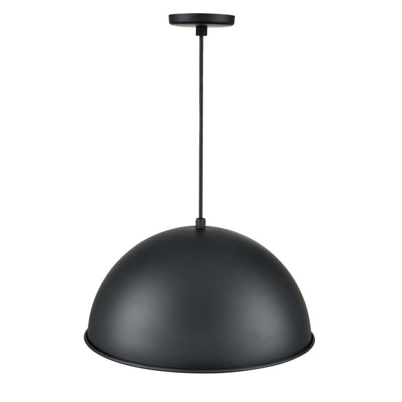 Ébène profond suspendu en satin noir à 1 lumière Ebern Designs R Series