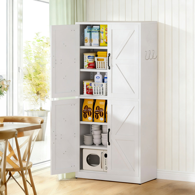 Armoire de rangement de cuisine avec tablettes réglables