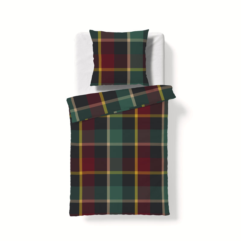 Lech Chequered Duvet Cover Set with Pillow Shams Included