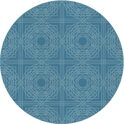 Tapis décoratif bleu géométrique