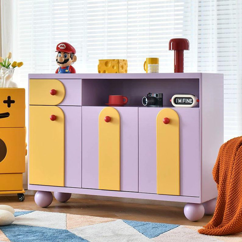 Color-Block Entryway Cabinet, Purple