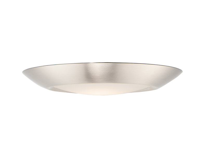 LosPalmos LED Flush Mount, Satin Nickel, 1.25'' H x  7.5'' W x 7.5'' D, 13.5 W