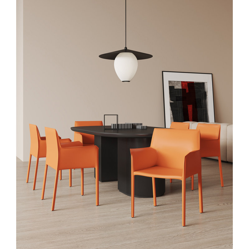 Paris Coral Saddle Leather Upholstered Metal Armchair