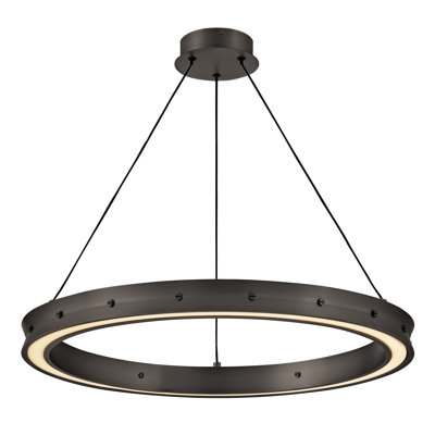Lustre moyen Althea avec éclairage DEL intégré et diffuseur gravé