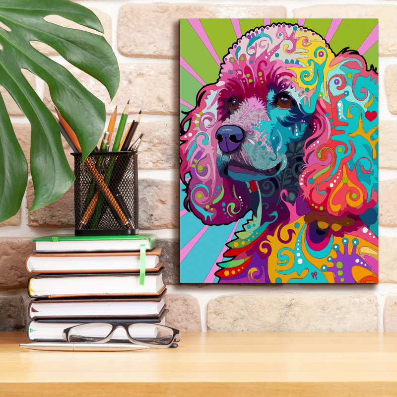 «Poodle Love» par Dean Russo, H 16 po x l 12 po x P 0,75 po