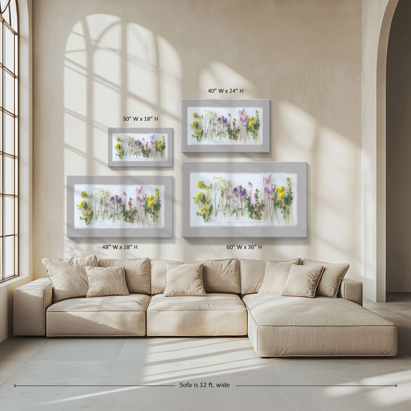 "Wildflowers" par Rhonda Addison, reproduction sur toile, H 24 po x l 40 po x P 1,5 po