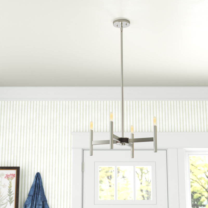 Martella 5-Light Chandelier, Nickel brossé, 4 lumières