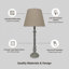 Modern Brailyn 32 Solid Wood Table Lamp with Fabric Shade – Country Style Bedside Lamp with Washed Wood Finish for Home