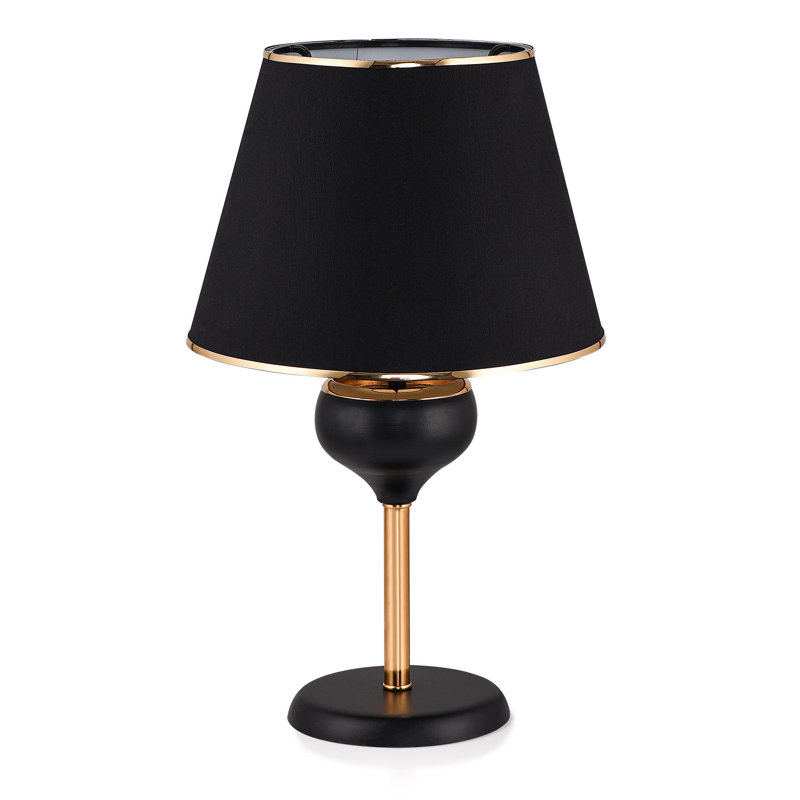 Lampe de table en métal Adrain, Noir / or
