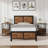 Laurea 3 Piece Bedroom Set, Industrial Bed Frame with 2 Nightstands Set, Metal Platform Bed with Wood Headboard & Footboard, Farmhouse Bedroom Furniture Set with Charging End Tables, 2 AC Outlets & 2 USB Ports, No Box Spring Needed-1962201626-1962201646