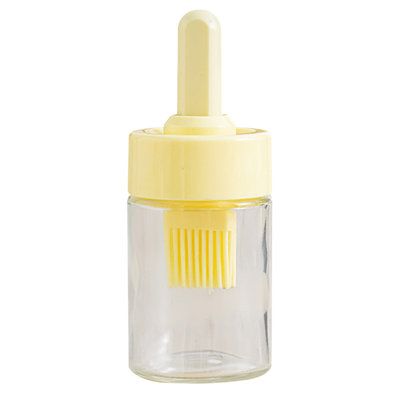 Bouteille d'eau Brosse à huile domestique Bouteille d'huile avec bouteille Outil intégré pour barbecue Brosse à ressort avec brosse rétractable