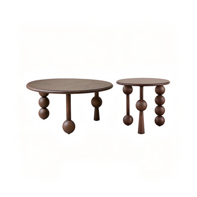 31.5"Modern Minimalist Solid Ash Wood Brown Modular Coffee Table