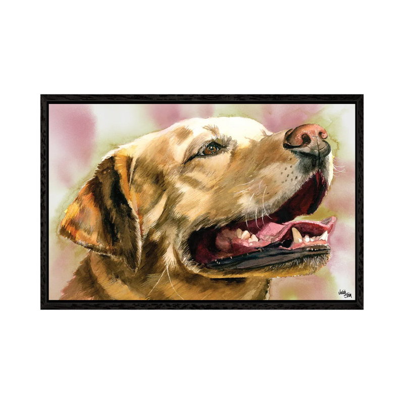 Yeller Feller - Yellow Labrador Retriever by Judith Stein - Gallery-Wrapped Canvas Giclée on Canvas, Black Framed
