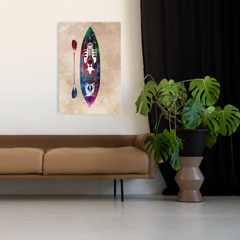 Impression d'art mural coloré au-dessus de l'océan contemporain, H 48 po x l 32 po