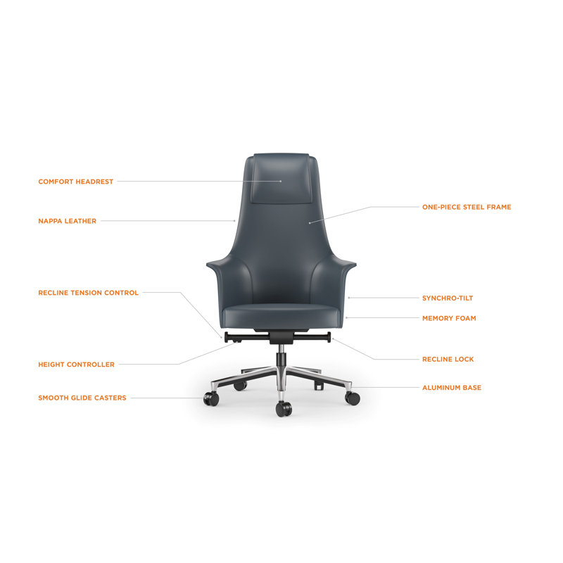 Bolo Swivel Executive Chair, Ocean