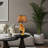 Elegant Abstract Table Lamp, Gold Finish, 11.8 x 11.8 x 22.4 inches | 100% Polyester Fabric Shade, Socket Type: E27 Max 40W (Bulb Not Included) | Stylish Home Decor for Living Room & Bedroom, IP20 Rated-518035243